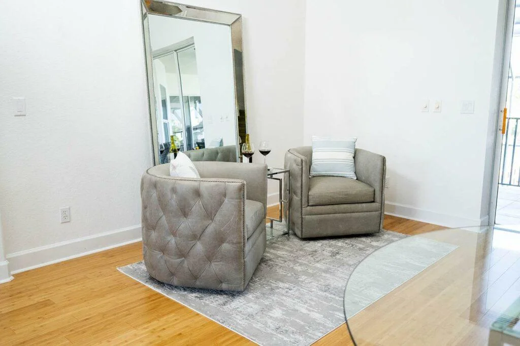 Small elegant sitting area in Naples Florida designed by OTW Interiors