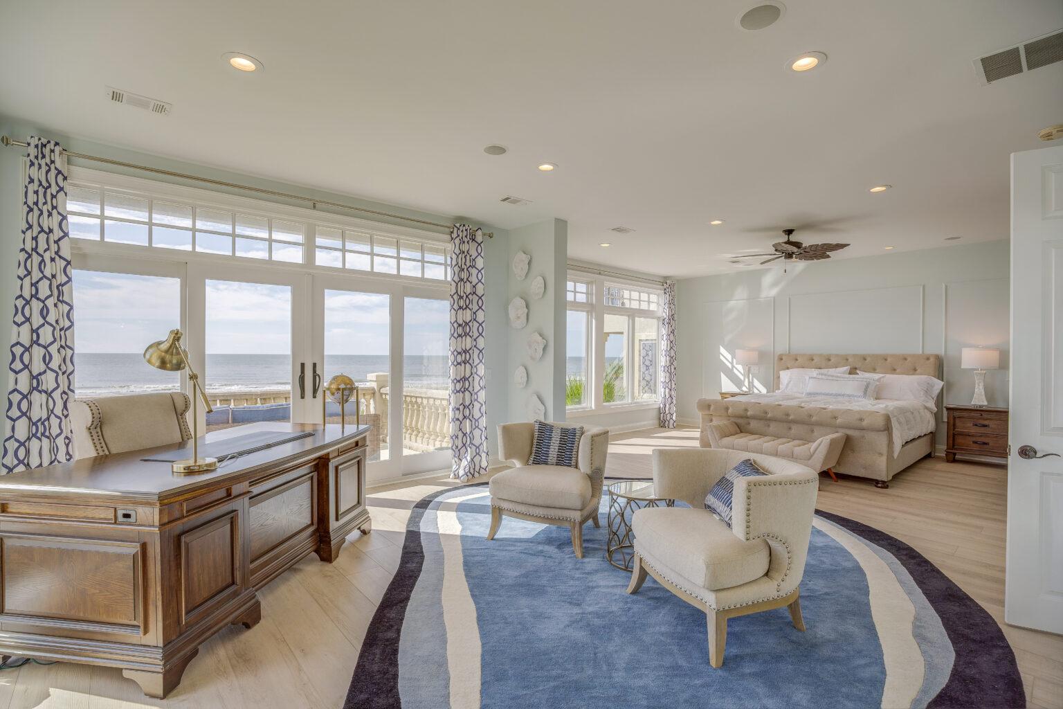 Large Primary bedroom in Hilton Head South Carolina Beaufort County designed by OTW Interiors