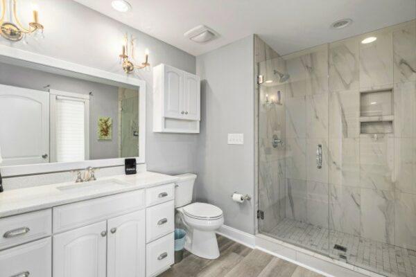 otw interiors lake norman nc luxury vacation rental bathroom design